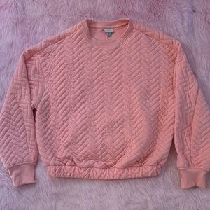 a new day Quilted Pink Crew Neck Sweater